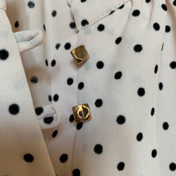 Polka dot off white blouse, size L - Picture 4 of 7